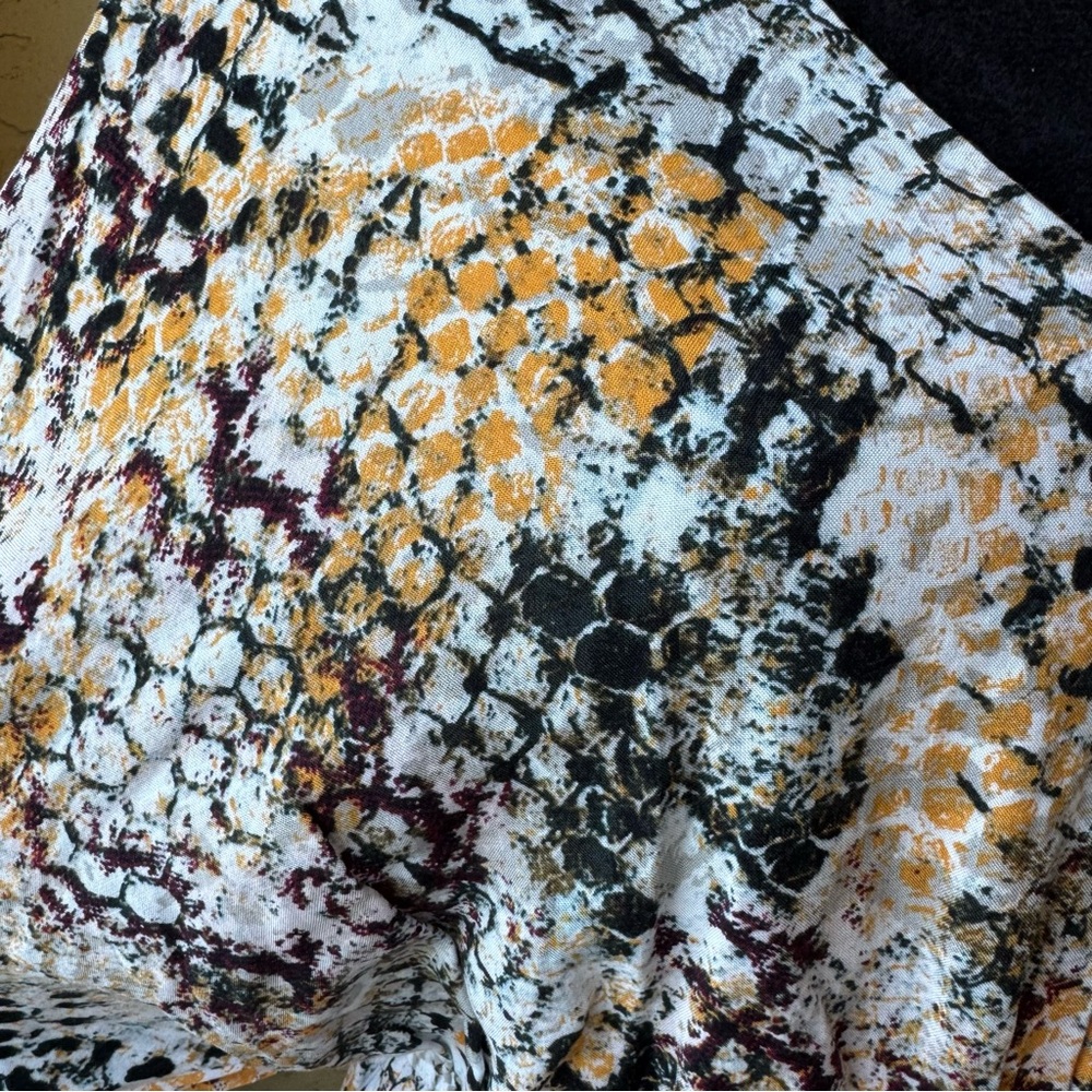 Savanna Jane Snake Print Dress Sz L Elastic Waist V-neck Above Knee - Picture 6 of 12